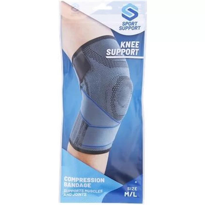 Bandage de genou de soutien sportif - Bandage de compression - Attelle de genou - Bleu M / L - NAKIRA - Destock Prive